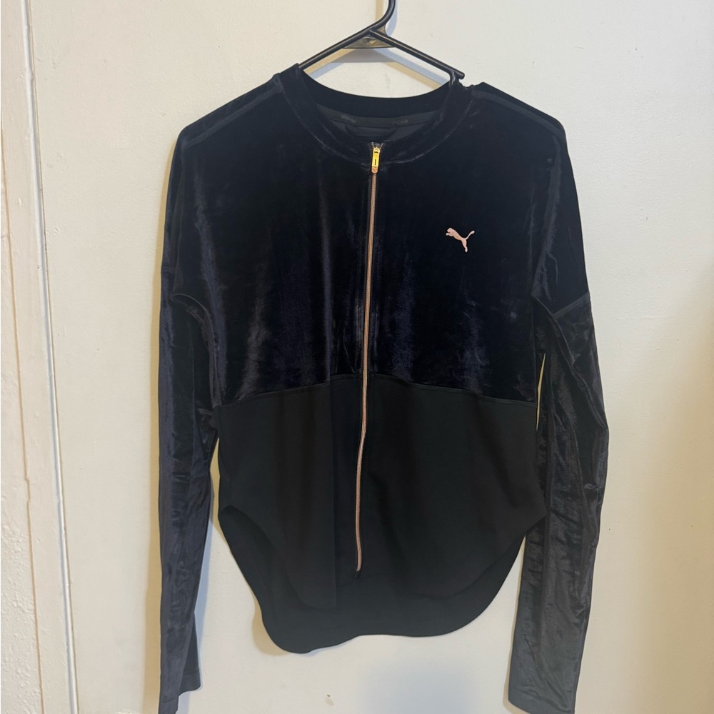 Puma Black Velvet Zip-Up Jacket